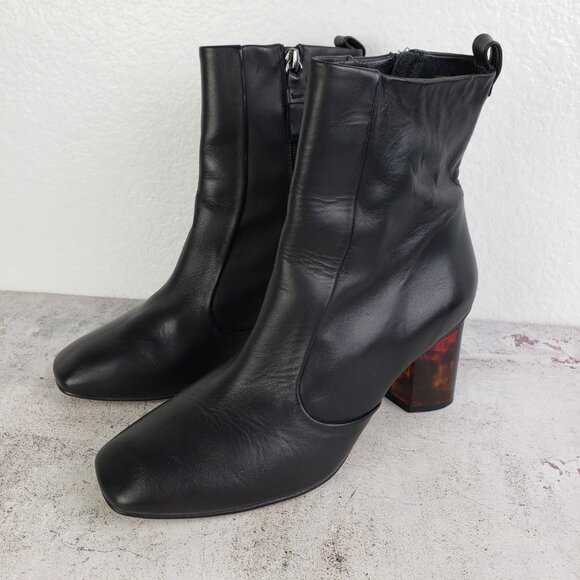 Kurt Geiger London Stride 70 Bootie Smooth Leather Black size 38 US 7.5 Heels - Picture 6 of 16